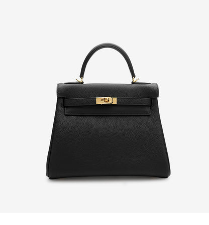 牛革 女性バッグ 本革バッグ 手縫いワックス糸 レディースハンドバッグ kellyバッグじょう に 何とでも合う