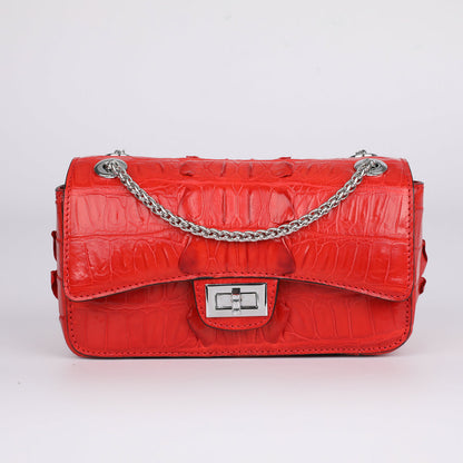 トランペット  レディース  チェーンバッグ  シャムワニ皮 斜めがけバッグ