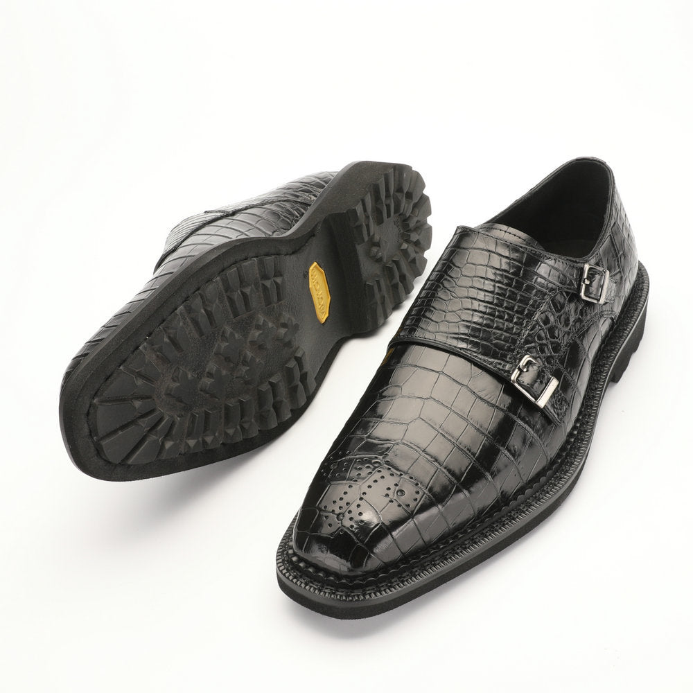 新型ワニ腹の皮メンズ革靴 本革 優れた通気性ゴム底 ビジネスシューズ