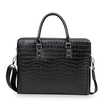 メンズブリーフケース ハンドバッグ 牛皮 本革製 パソコンバッグ ビジネス 大容量 ファッション ワニの紋 男性用手提げかばん