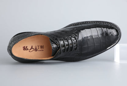 ワニ皮本革製メンズ革靴 カジュアル ビジネスシューズ