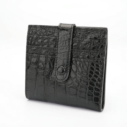 Siamese Crocodile Skin Wallet Men's Short Wallet Genuine Leather Small Lightweight Multifunctional Card Bag Wallet 