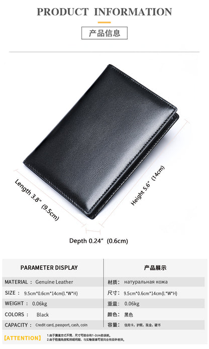 メンズ短財布 牛皮本革製 ビジネス 多機能 男性用ウォレットカードバッグ