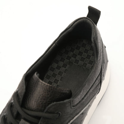 ダチョウ皮 男性靴 本革シンプル ファッション カジュアルシューズ