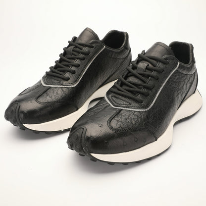ダチョウ皮 男性靴 本革 耐摩耗 滑り止め ファッションスポーツカジュアルシューズ