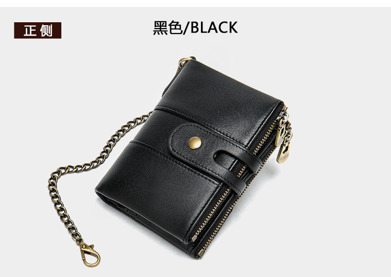 メンズ短財布 牛皮本革製 レトロ RFID盗難防止 カードバッグ