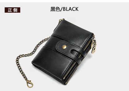 メンズ短財布 牛皮本革製 レトロ RFID盗難防止 カードバッグ