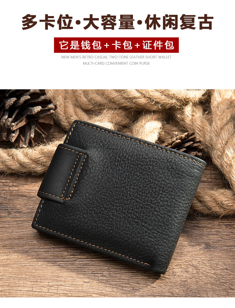 メンズ短財布 牛皮本革製 鷹 個性 ファッション 男性用カードバッグウォレット