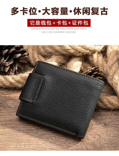 メンズ短財布 牛皮本革製 鷹 個性 ファッション 男性用カードバッグウォレット
