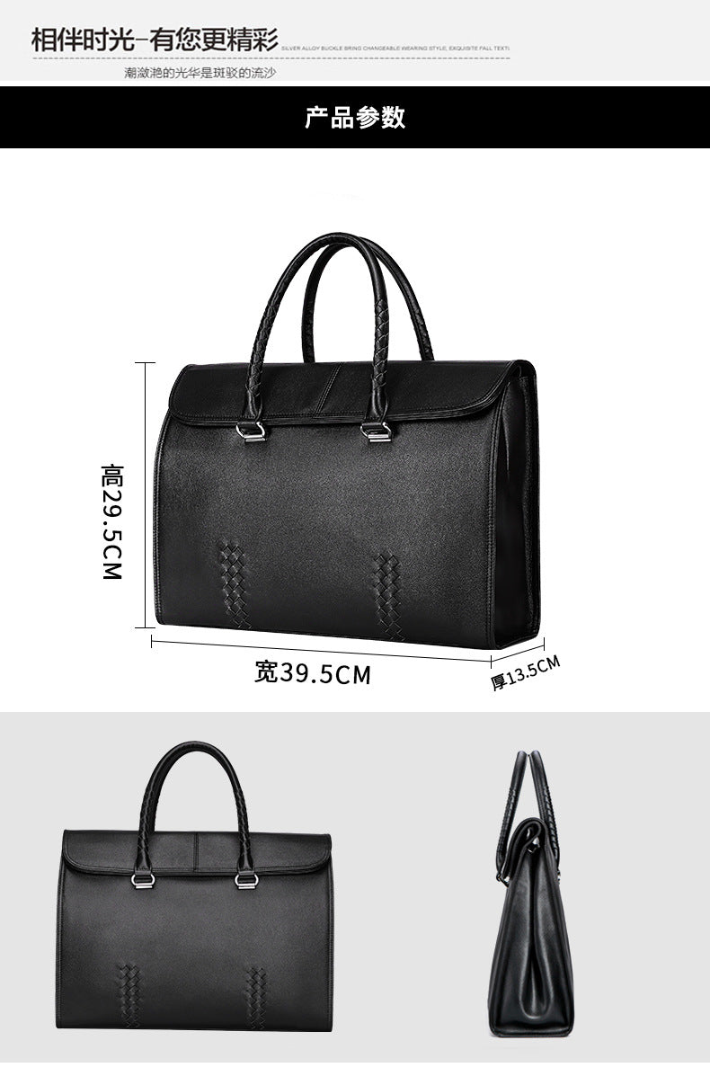 メンズハンドバッグ 本革製牛皮 ファッション ビジネス 大容量 ビジネス ブリーフケース パソコンバッグ 手編み メンズ手提げかばん