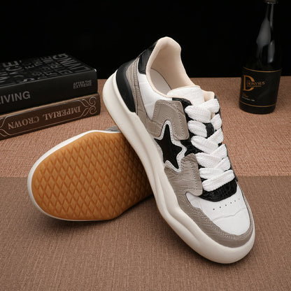 Men's Crocodile Belly Skin Casual Shoes, Genuine Leather, Fashion, Thick Sole, Anti-Slip Sneakers, Men's Sports Shoes 