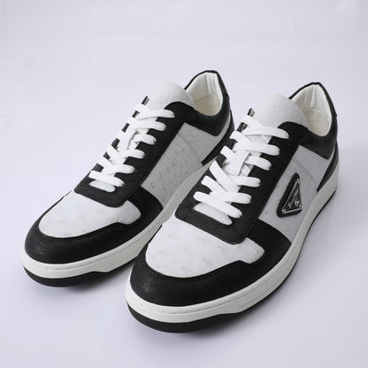 2023 New Ostrich Skin Men's Sneakers Genuine Leather Casual Fashion Men's Shoes 