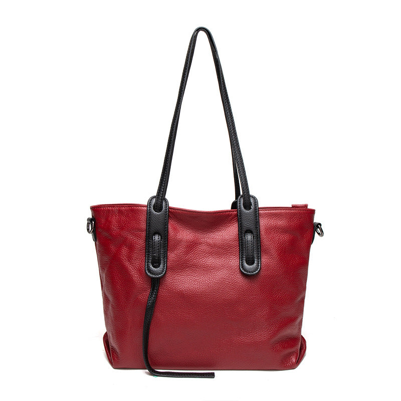 女性ワンショルダートートバッグ大容量本革バッグ斜め掛けバック牛革ショルダーバッグ ファッション