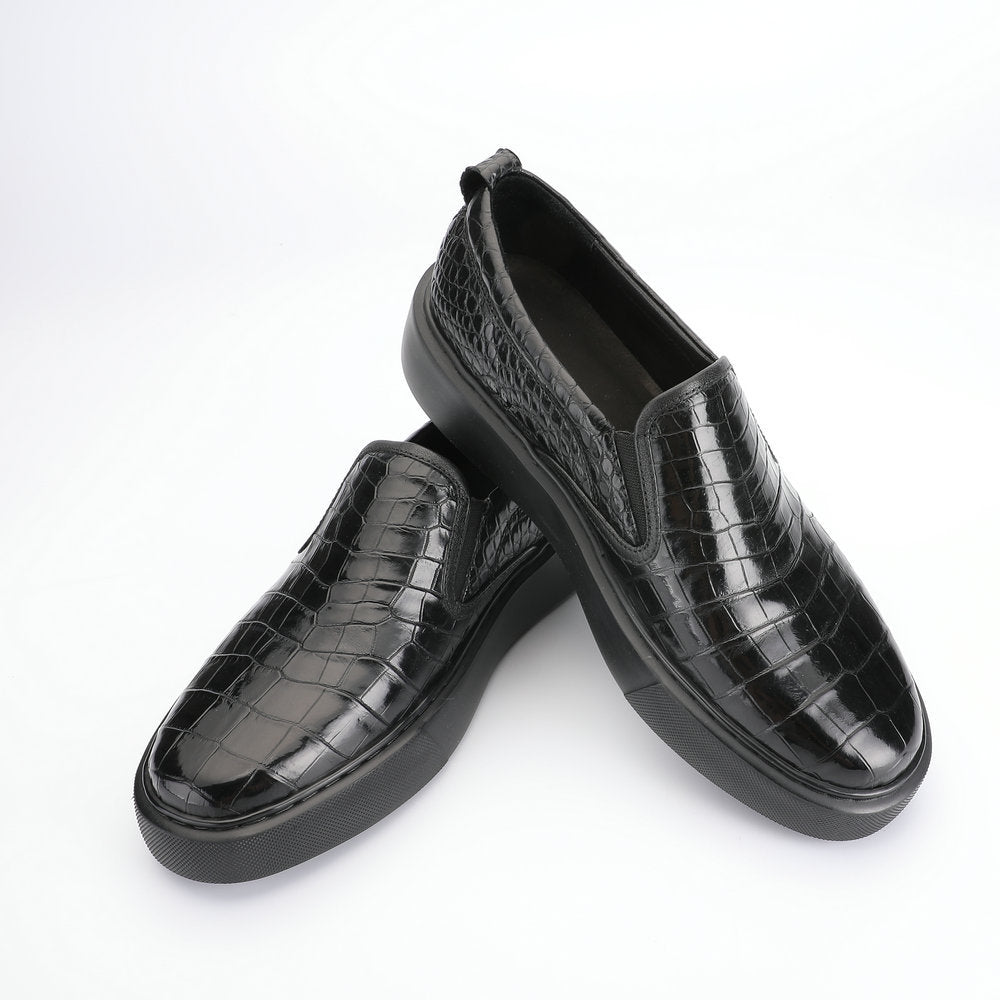 Men's Moccasins Crocodile Belly Skin Genuine Leather Casual Shoes Business Loafers Shoes Men's Leather Shoes 