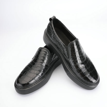 Men's Moccasins Crocodile Belly Skin Genuine Leather Casual Shoes Business Loafers Shoes Men's Leather Shoes 