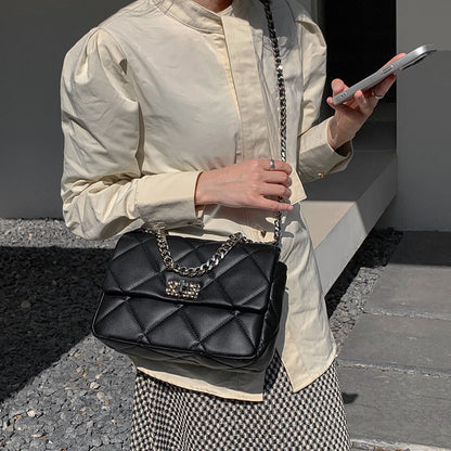 レディースバッグ菱格チェーンバッグ小方形バッグ斜め掛けバッグシングルショルダーバッグ ファッション