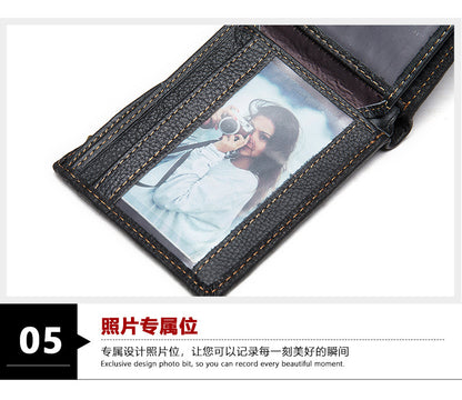 メンズ短財布 牛皮本革製 鷹 個性 ファッション 男性用カードバッグウォレット