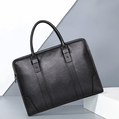 Men's handbag, genuine cowhide leather, crossbody bag, business, large capacity briefcase, computer bag 