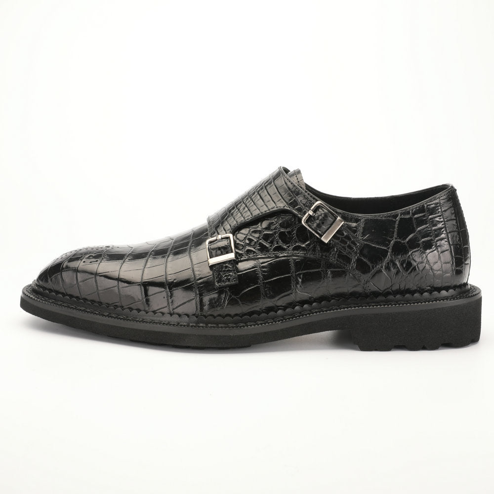新型ワニ腹の皮メンズ革靴 本革 優れた通気性ゴム底 ビジネスシューズ