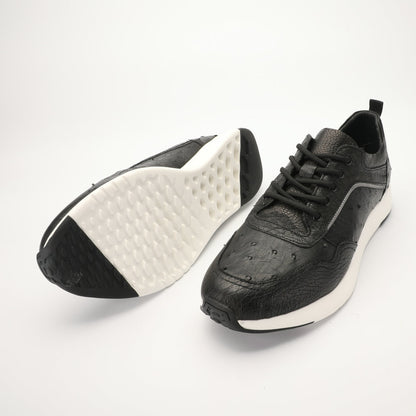 ダチョウ皮 男性靴 本革シンプル ファッション カジュアルシューズ