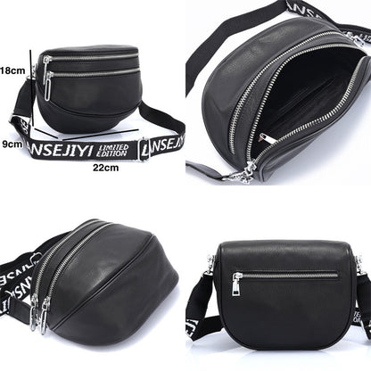 ファスナーファッション牛革ショルダーバッグ本革女性バッグスショルダーバッグ 何とでも合う