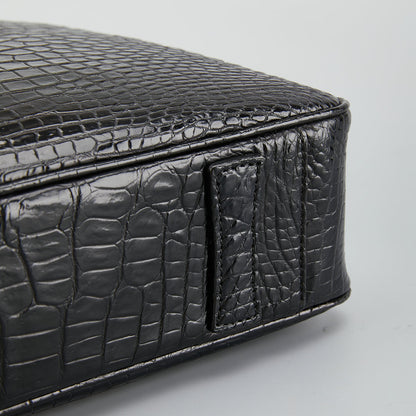 シャム鰐皮 本革メンズブリーフケース ハンドバッグ カジュアル 出張 通勤 ビジネスバッグ オフィスバッグ  ファイルバッグ 手提げかばん