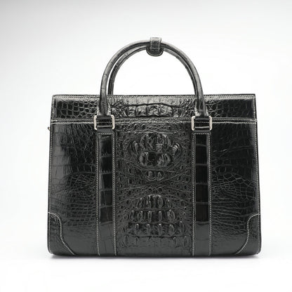 Men's briefcase Genuine crocodile leather handbag Business travel bag Office bag File bag Handbag 