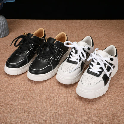 2023新品 ワニ腹の皮 メンズカジュアルシューズ 優れた通気性 ファッション厚底男性靴