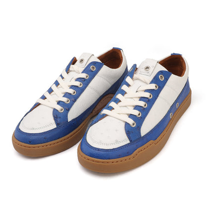 南アフリカ ダチョウの皮 本革 メンズスニーカー スポーツカジュアルシューズ 平底靴