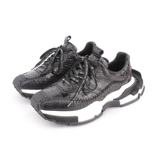 Taisham Crocodile Skin Genuine Leather Men's Sneakers Fashion Men Shoes 