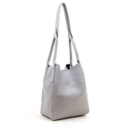 Cowhide fashion shoulder bag diagonal shoulder bag armpit genuine leather bag big bucket women bag