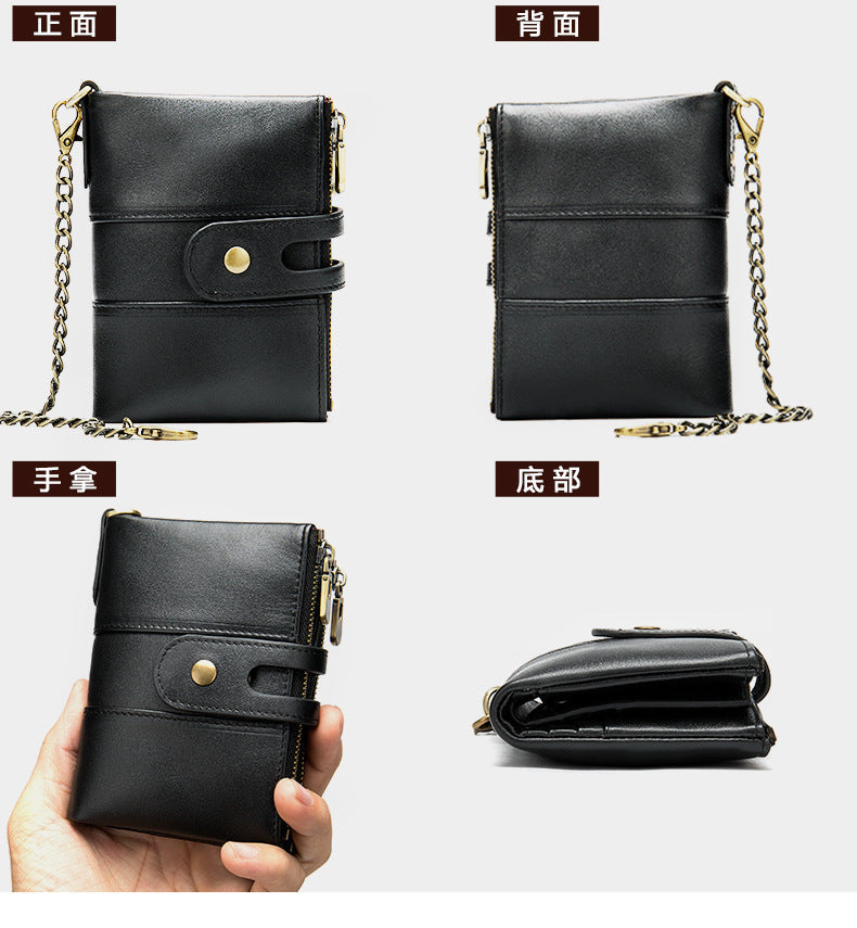 メンズ短財布 牛皮本革製 レトロ RFID盗難防止 カードバッグ