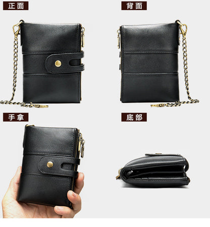 メンズ短財布 牛皮本革製 レトロ RFID盗難防止 カードバッグ