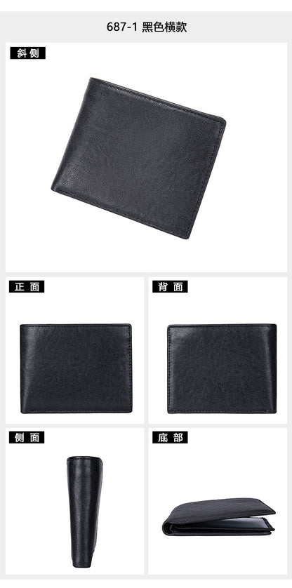 メンズ長財布 なめし 皮高品質小銭入れ誕生日プレゼント贈り物男性用ウォレット