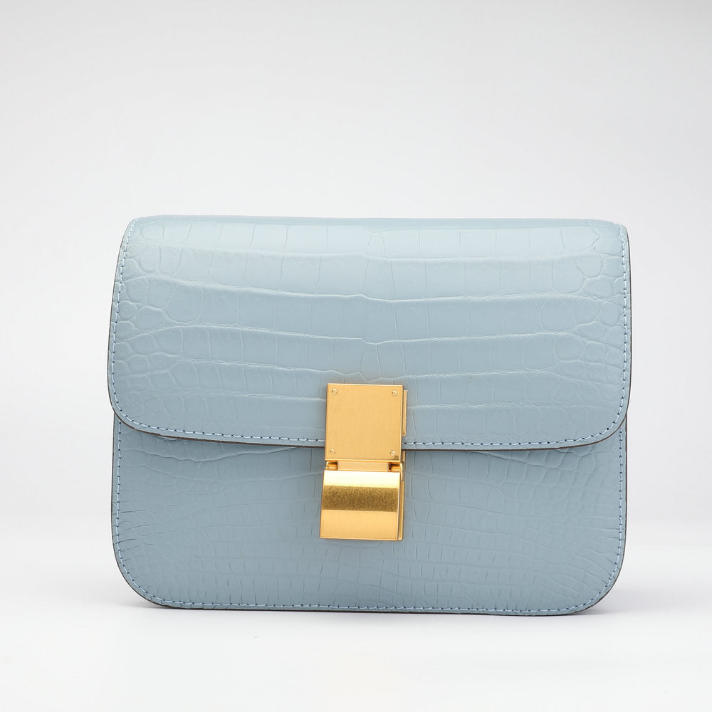 レディース 斜めがけバッグ トランペット シャムワニ皮 ショルダーバッグ りゅうこう