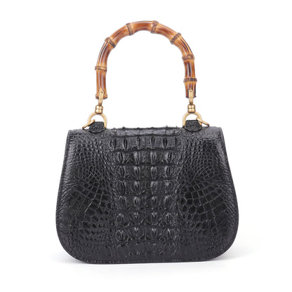 クロコダイル革の女性バッグカジュアルトレンド竹節バッグショルダーバッグハンドバッグ高品質