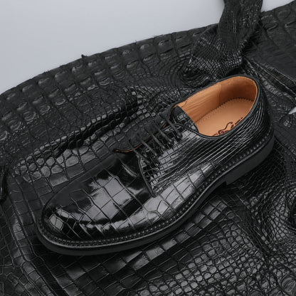 ワニ皮本革製メンズ革靴 カジュアル ビジネスシューズ