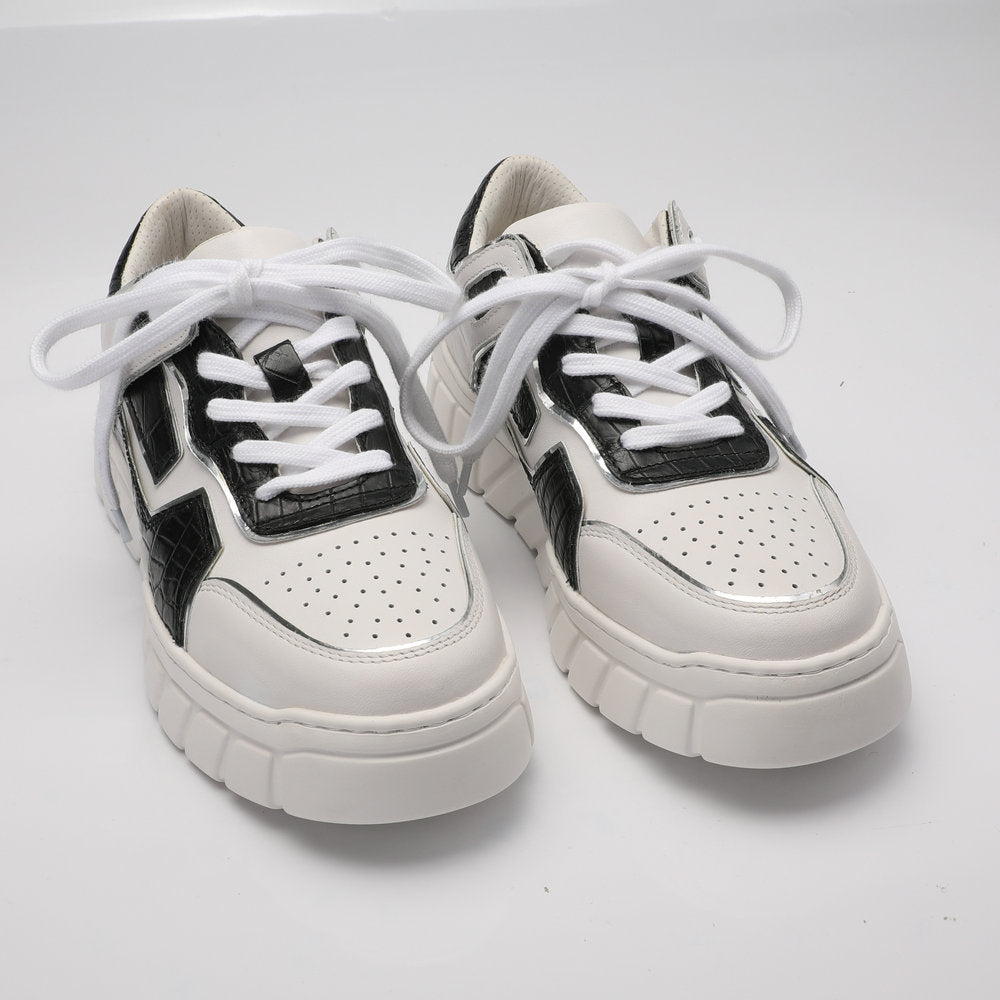 2023新品 ワニ腹の皮 メンズカジュアルシューズ 優れた通気性 ファッション厚底男性靴